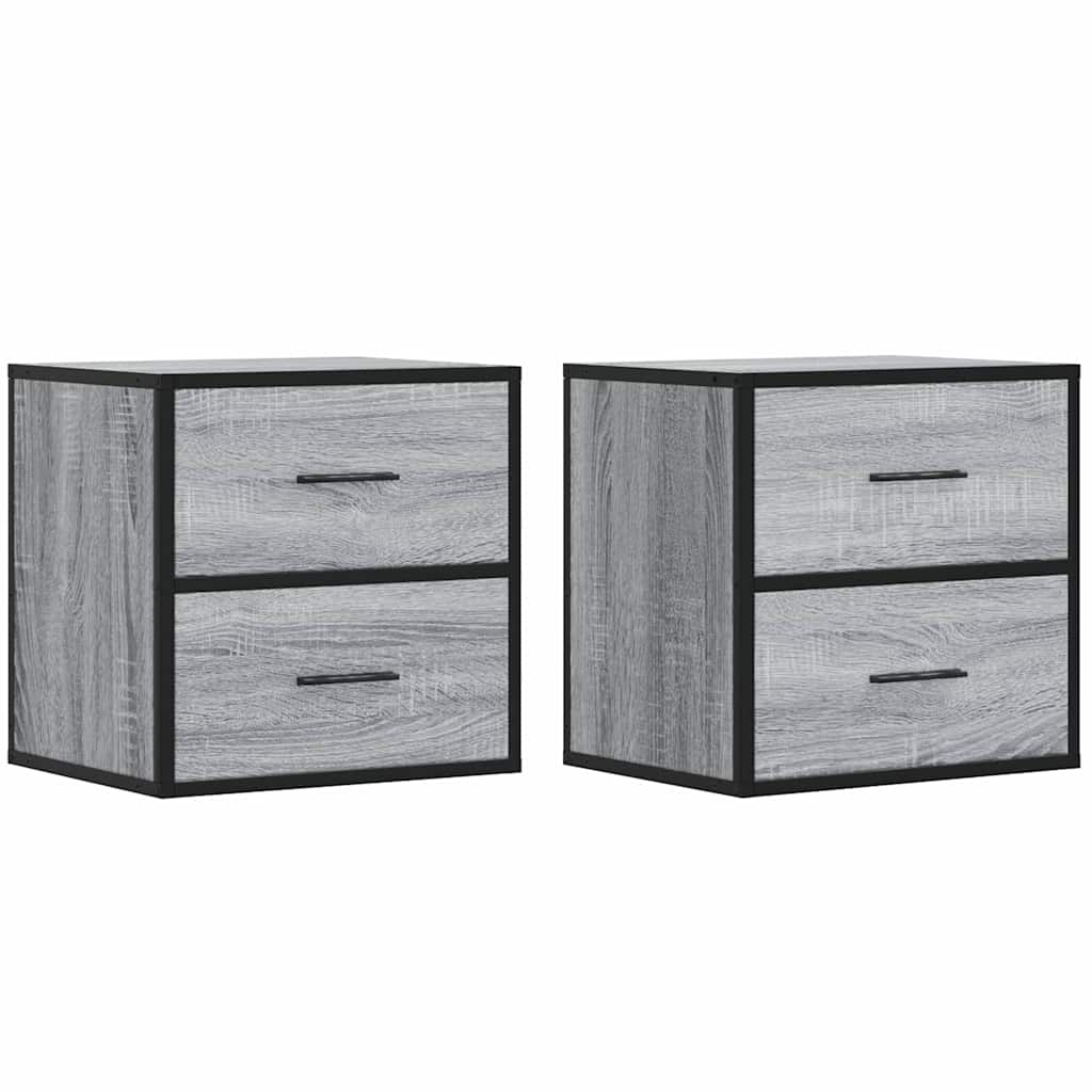 Zidni noćni ormarići 2 kom Sivi Sonoma 40x31x39,5 cm