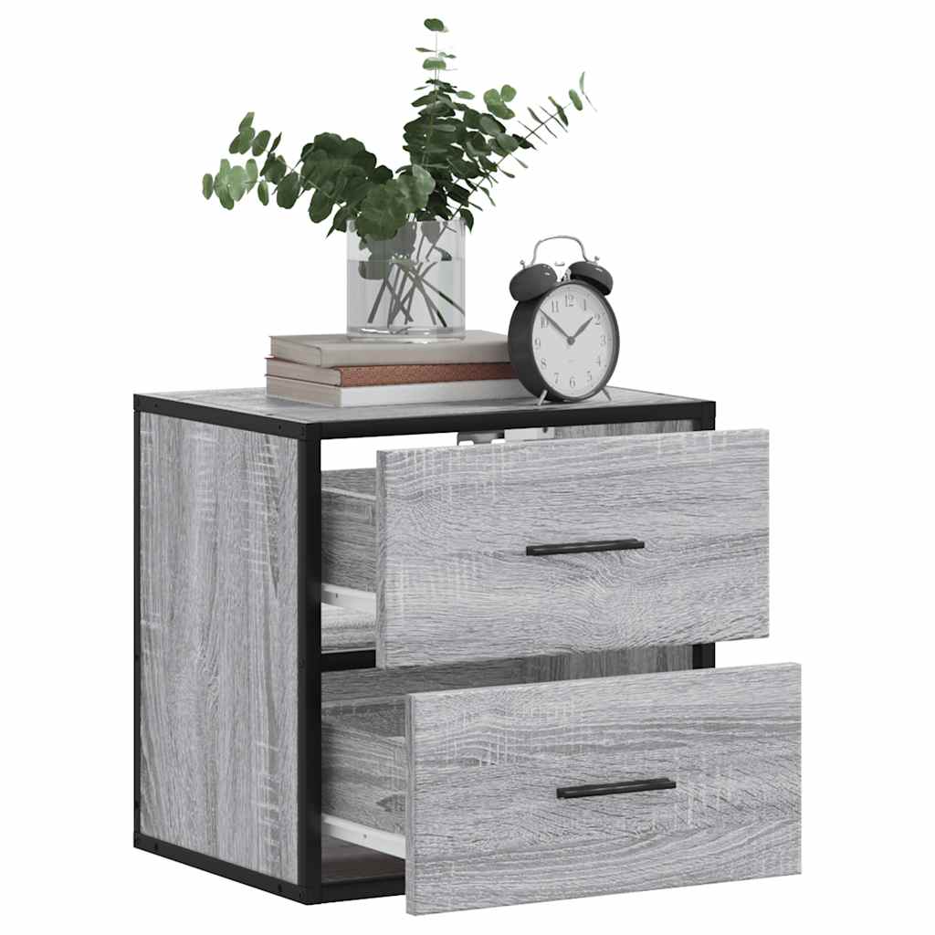 Zidni noćni ormarići 2 kom Sivi Sonoma 40x31x39,5 cm