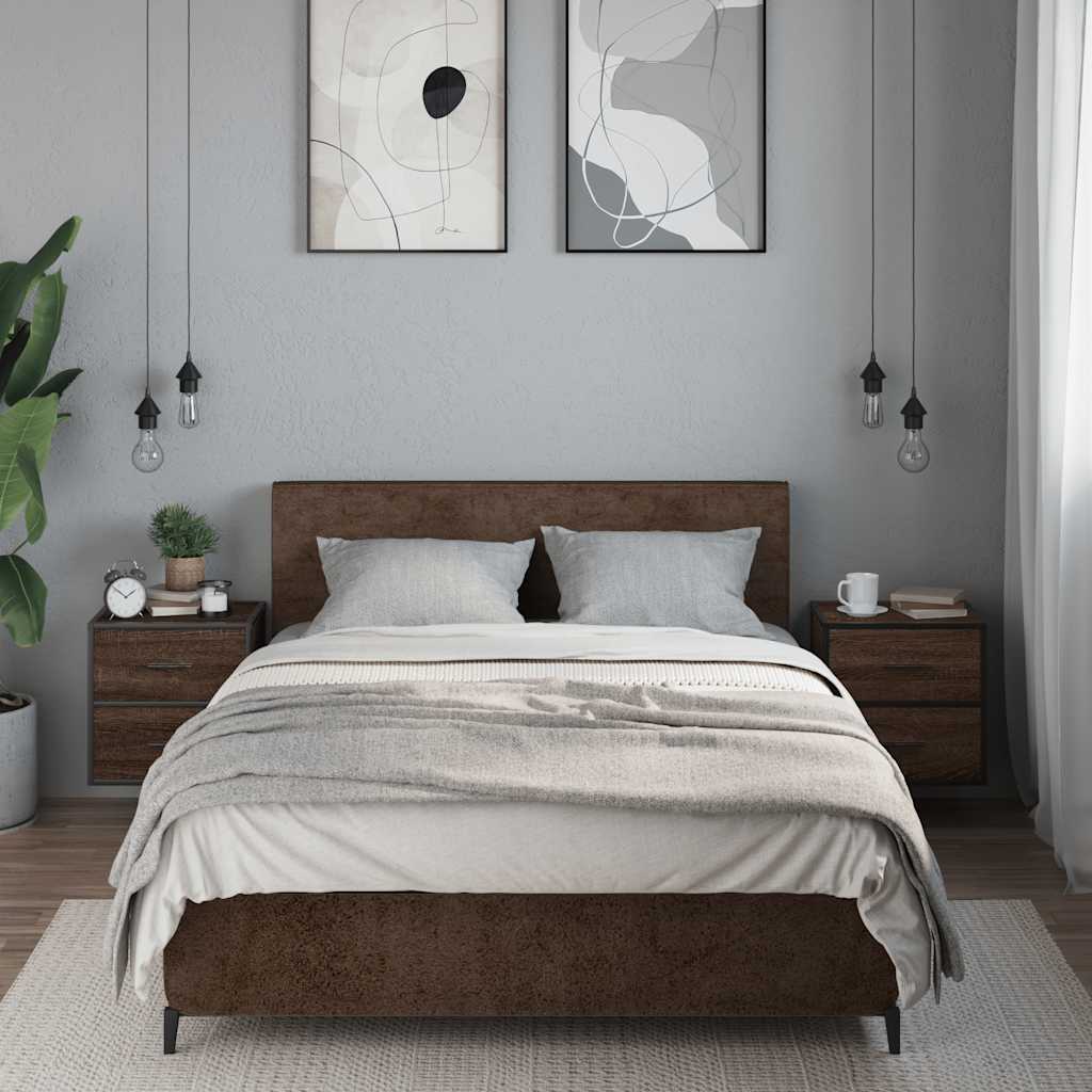 Zidni noćni ormarići 2 kom smeđi hrast 40x31x39,5 cm