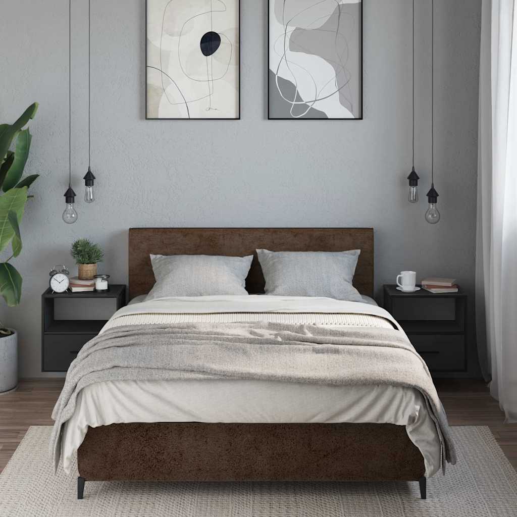 Zidni noćni ormarići 2 kom crni 40x31x39,5 cm