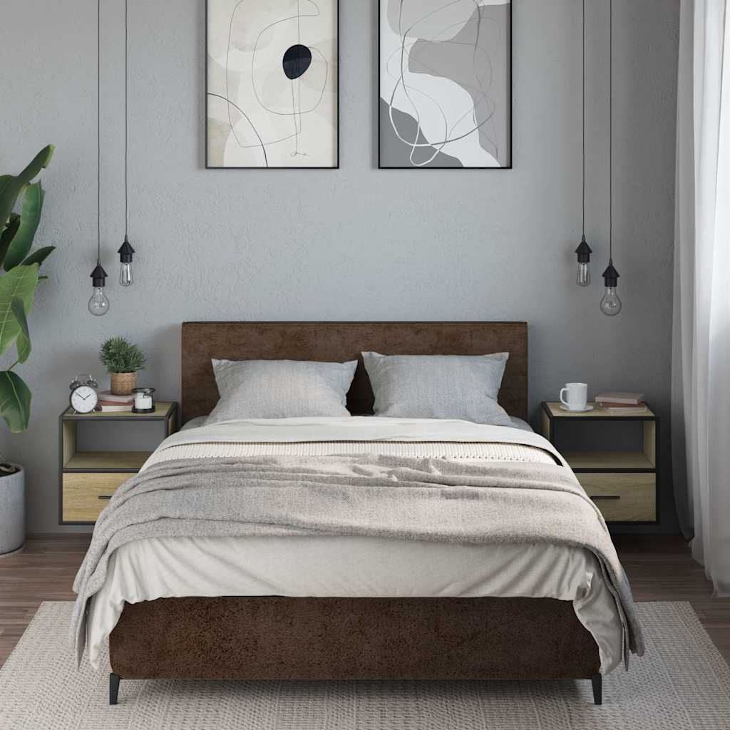 Zidni noćni ormarići 2 kom sonoma hrast 40x31x39,5 cm