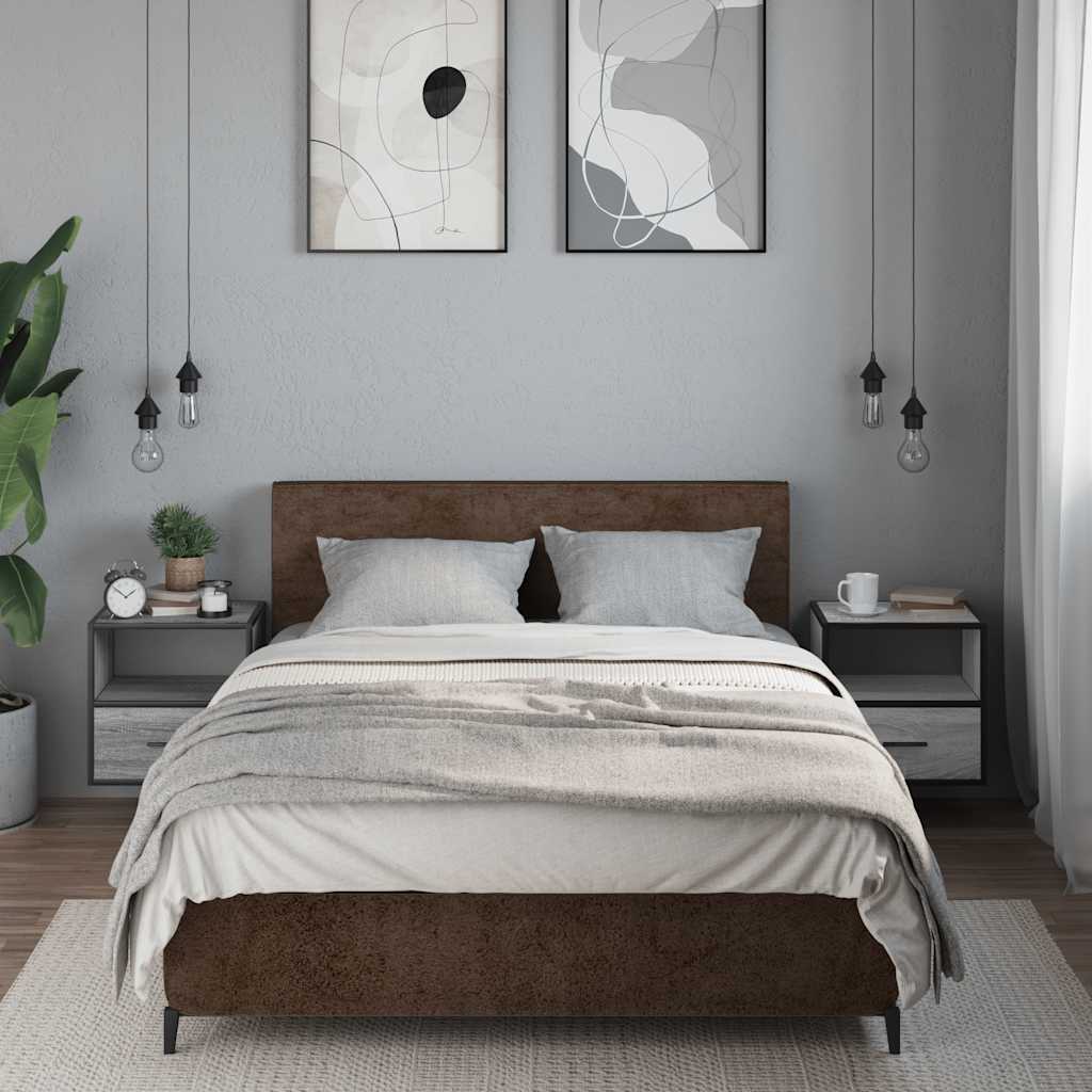 Zidni noćni ormarići 2 kom Sivi Sonoma 40x31x39,5 cm