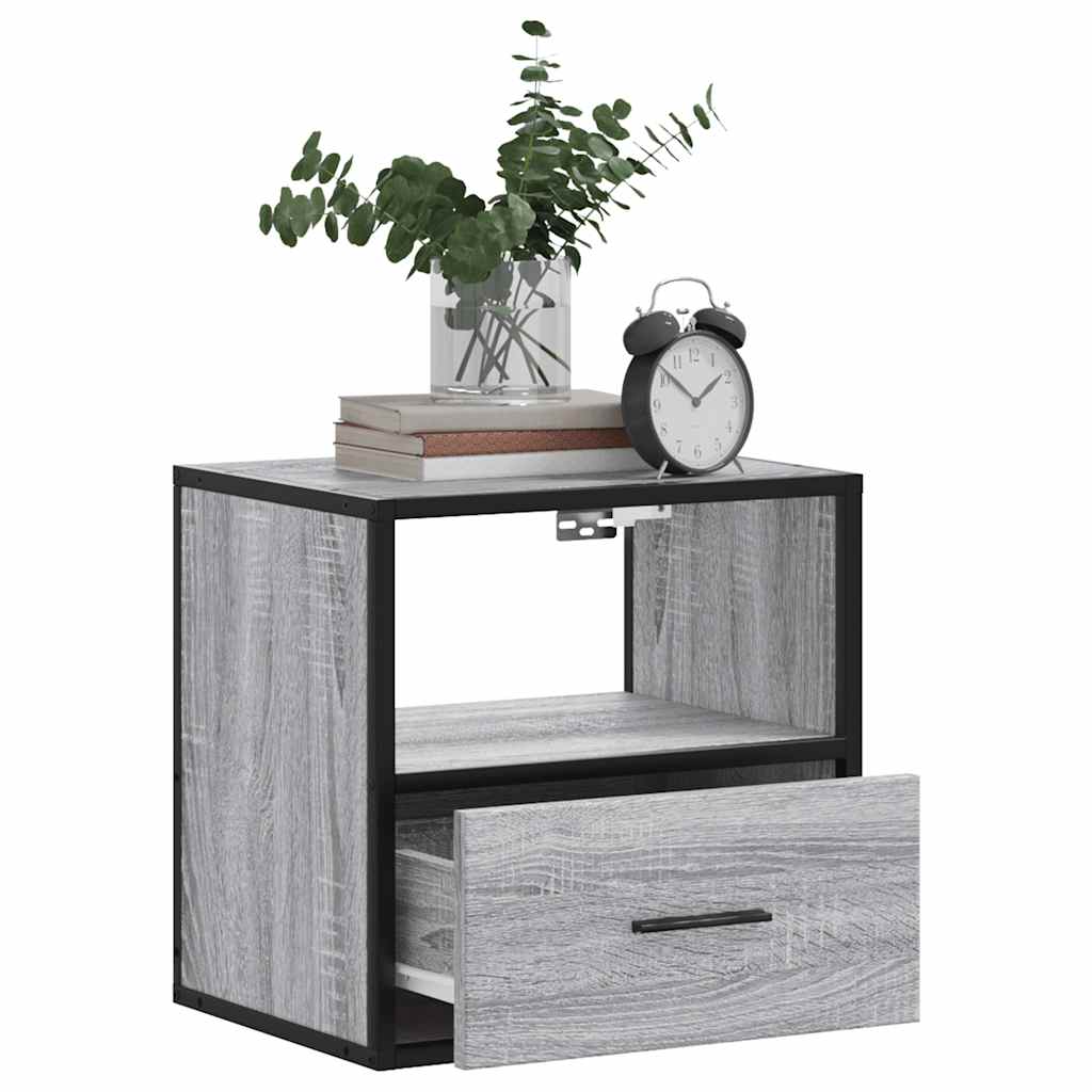 Zidni noćni ormarići 2 kom Sivi Sonoma 40x31x39,5 cm