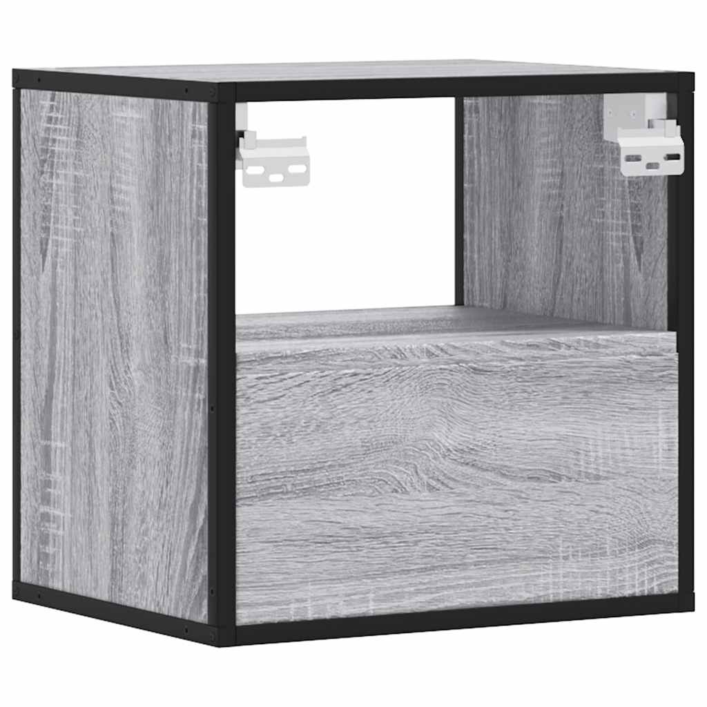 Zidni noćni ormarići 2 kom Sivi Sonoma 40x31x39,5 cm