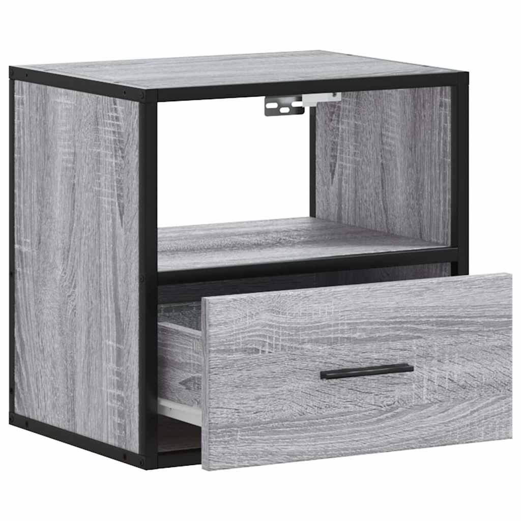 Zidni noćni ormarići 2 kom Sivi Sonoma 40x31x39,5 cm