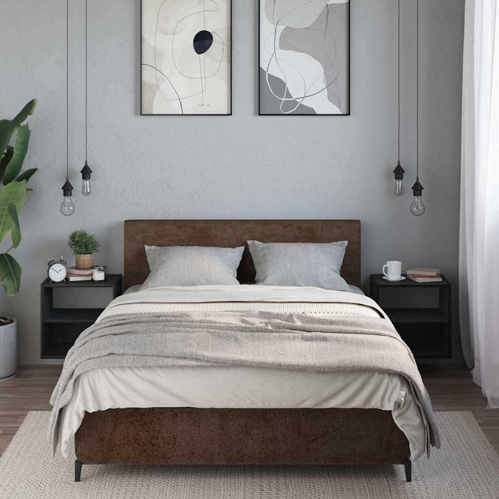 Zidni noćni ormarići 2 kom crni 40x31x39,5 cm