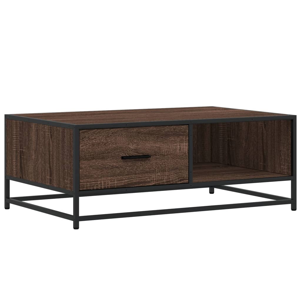 Stolić za kavu boja smeđeg hrasta 90x57x35 cm od drva i metala