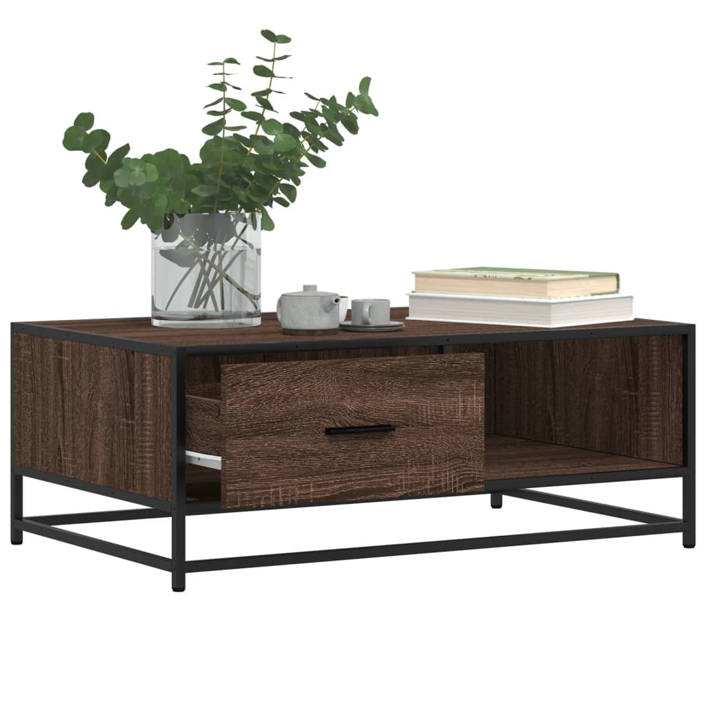 Stolić za kavu boja smeđeg hrasta 90x57x35 cm od drva i metala