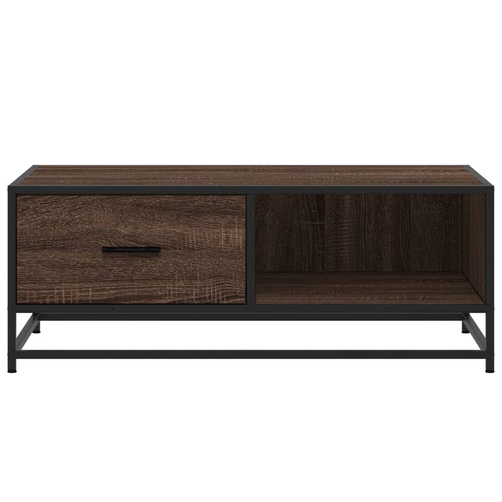 Stolić za kavu boja smeđeg hrasta 90x57x35 cm od drva i metala