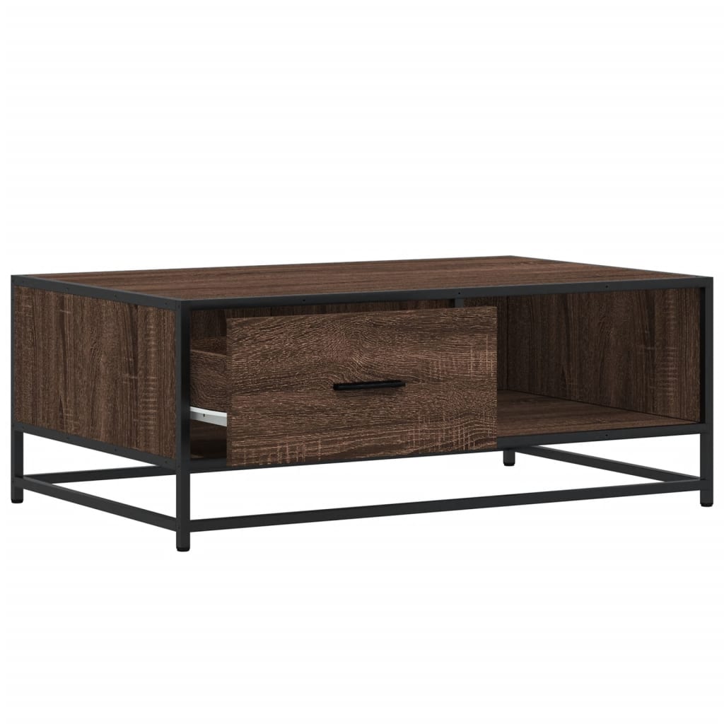 Stolić za kavu boja smeđeg hrasta 90x57x35 cm od drva i metala