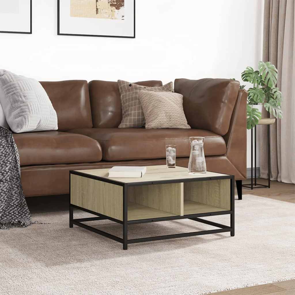 Stolić za kavu boja hrasta sonome 60,5x60,5x30 cm drvo i metala