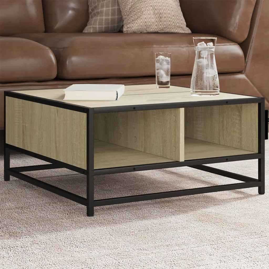 Stolić za kavu boja hrasta sonome 60,5x60,5x30 cm drvo i metala