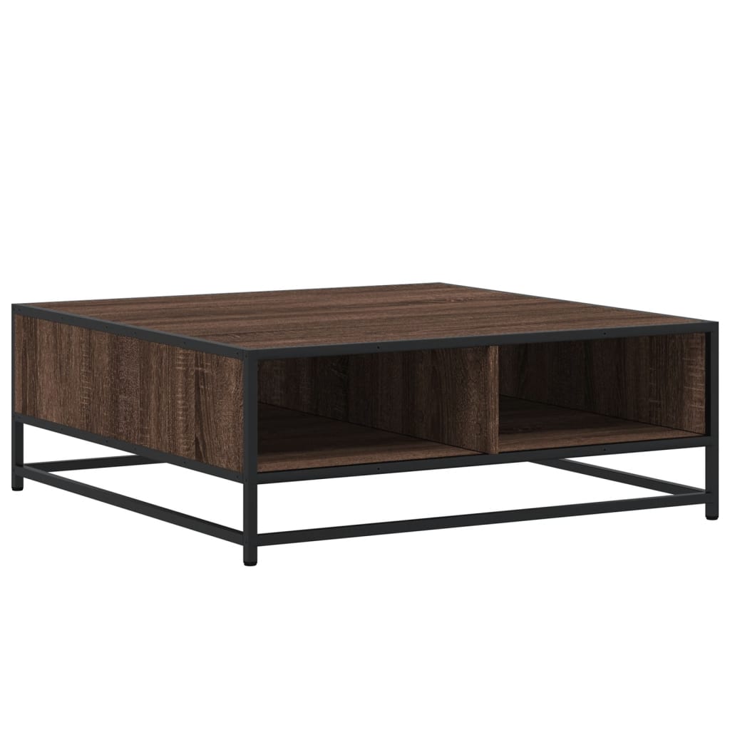 Stol za kavu smeđi hrast 80x80x30 cm Konstruirano drvo i metal