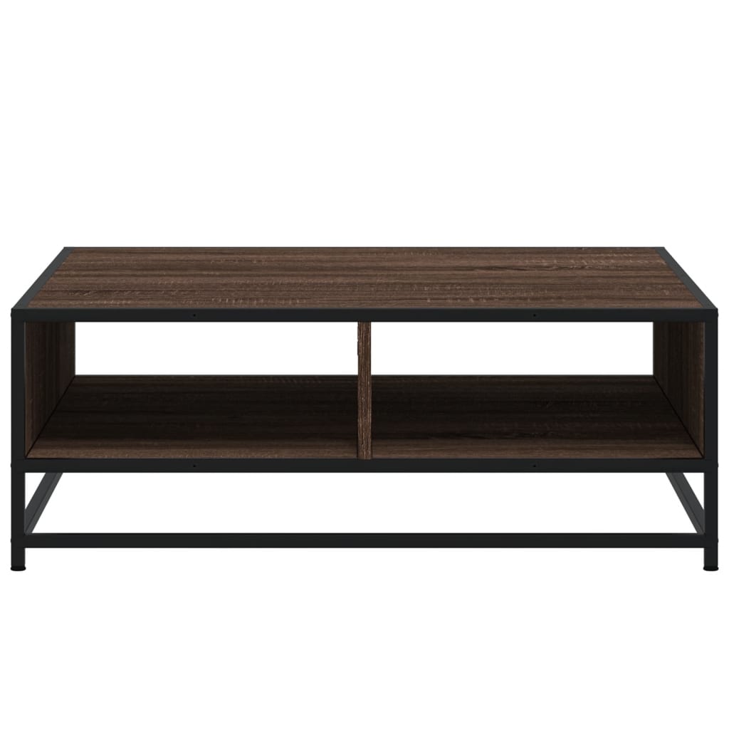Stol za kavu smeđi hrast 80x80x30 cm Konstruirano drvo i metal