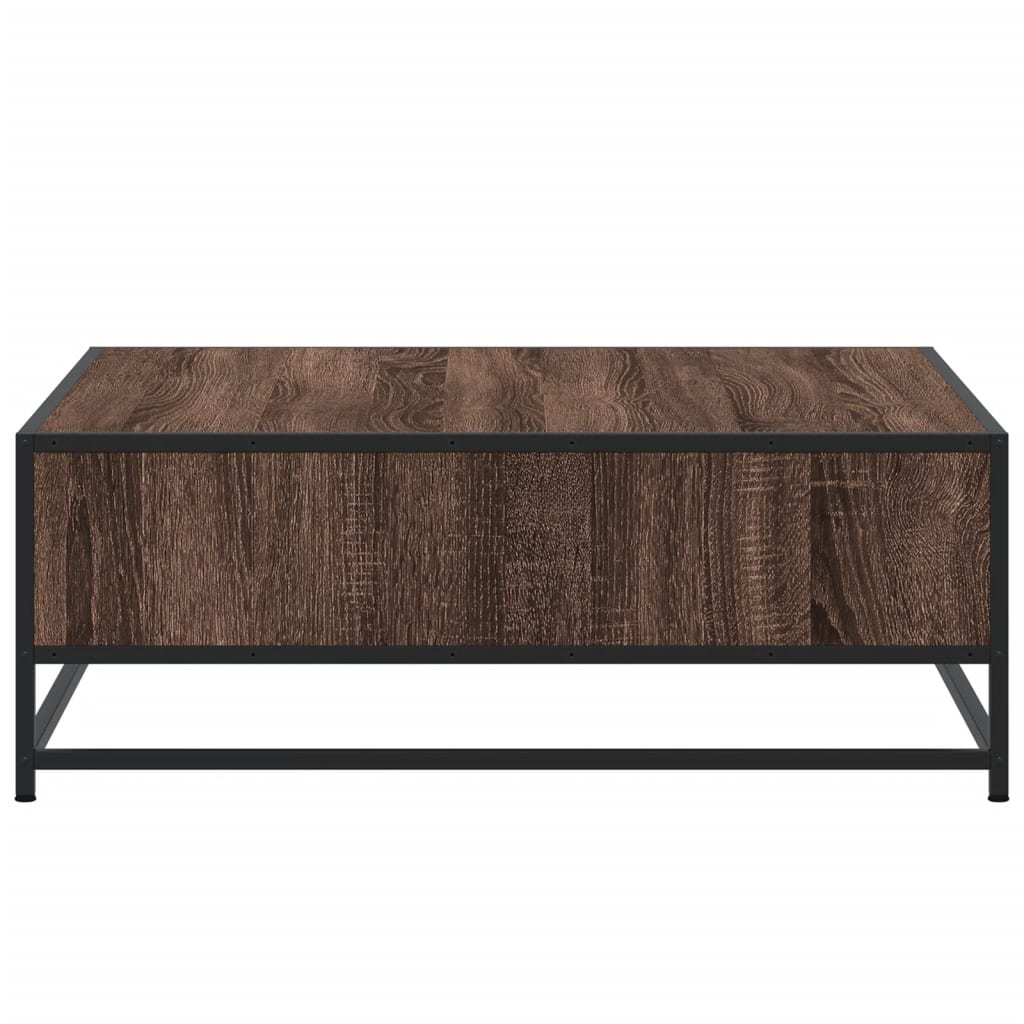 Stol za kavu smeđi hrast 80x80x30 cm Konstruirano drvo i metal