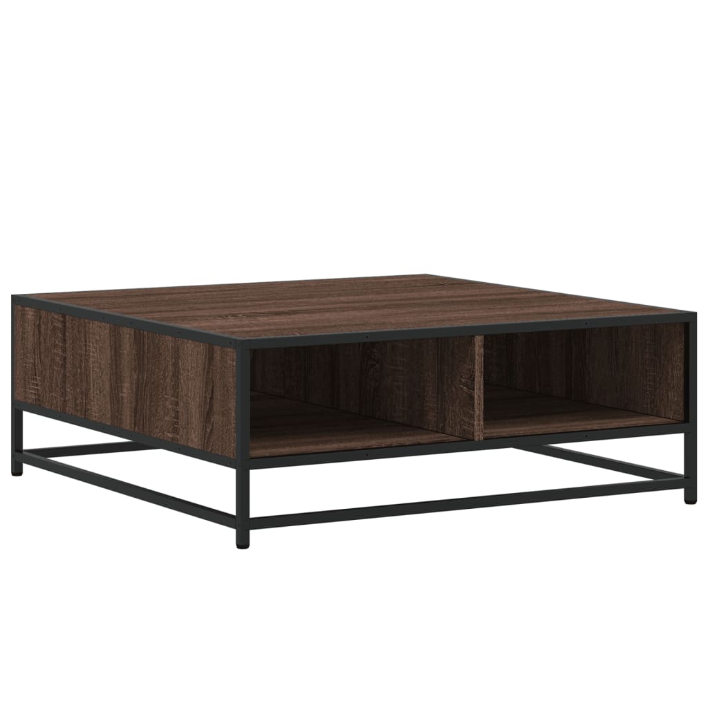 Stol za kavu smeđi hrast 80x80x30 cm Konstruirano drvo i metal