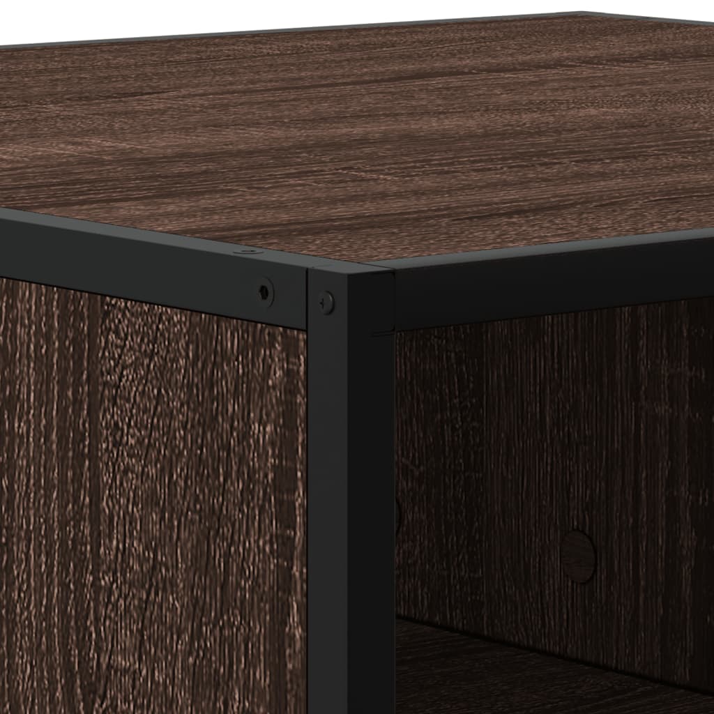 Stol za kavu smeđi hrast 80x80x30 cm Konstruirano drvo i metal
