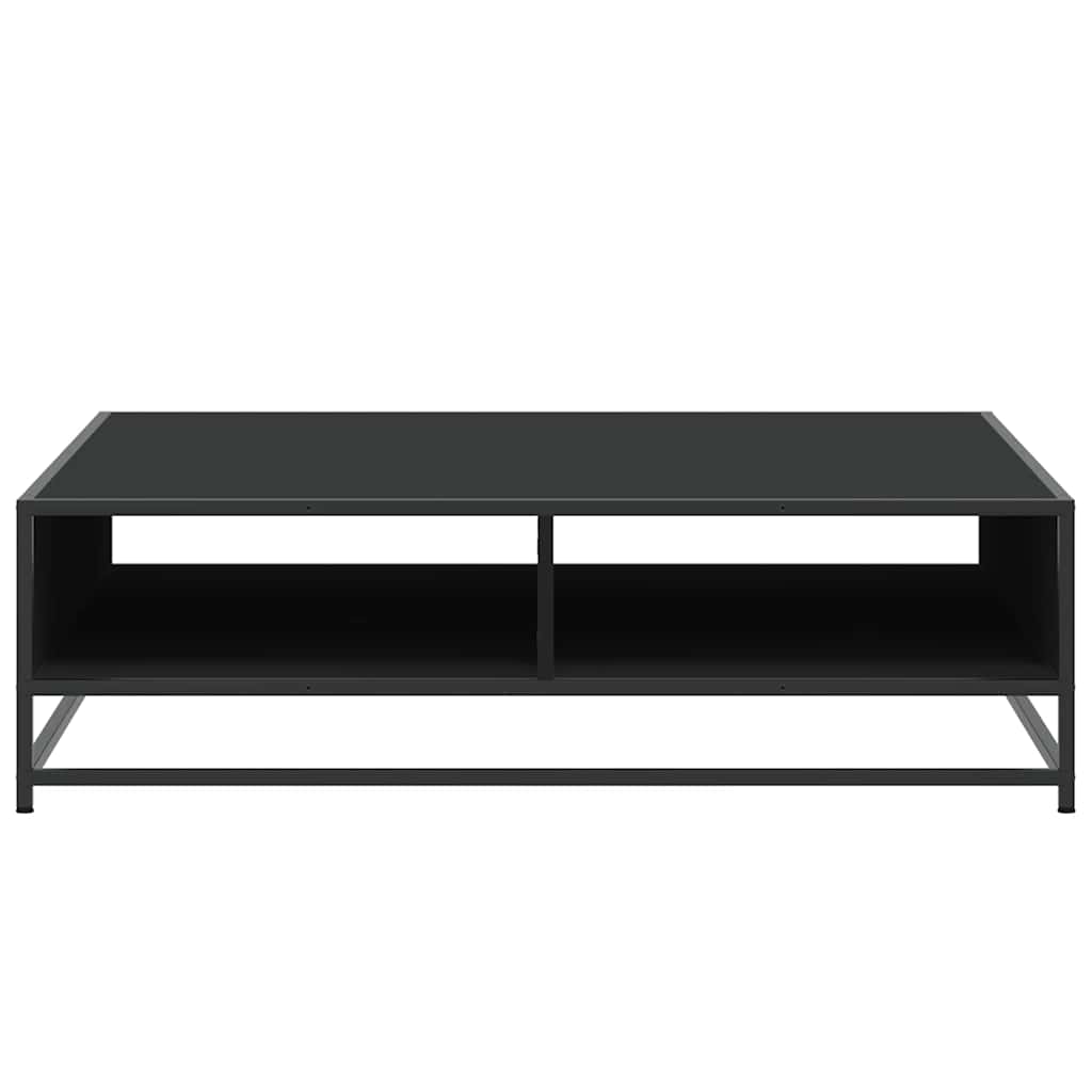 Stol za kavu crni 100x100x30 cm Konstruirano drvo i metal