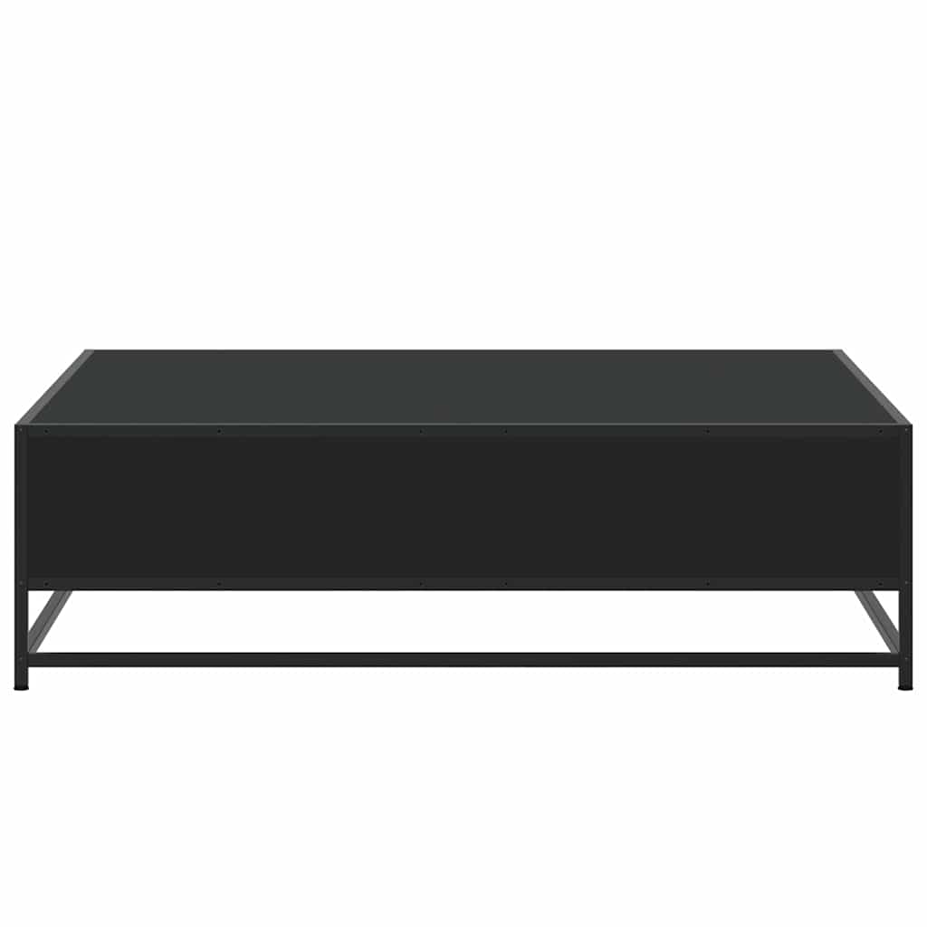 Stol za kavu crni 100x100x30 cm Konstruirano drvo i metal