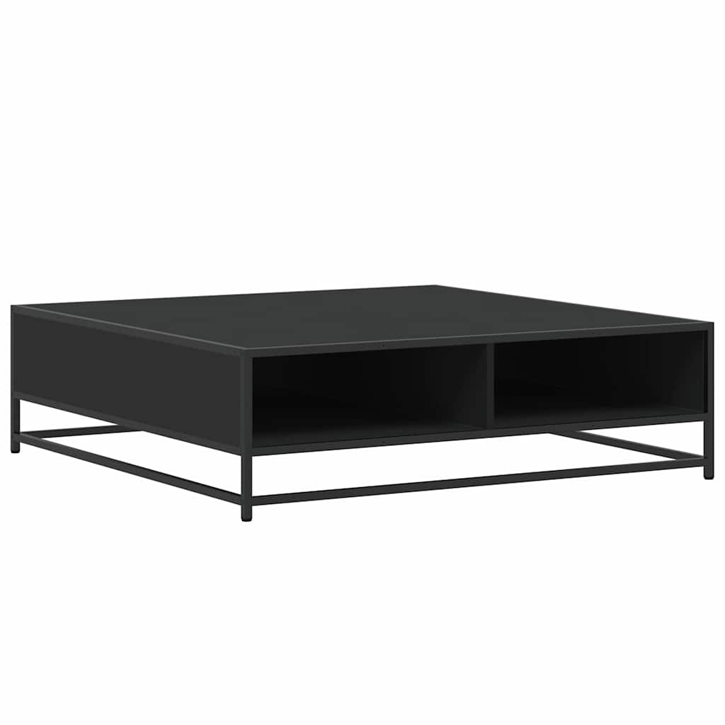 Stol za kavu crni 100x100x30 cm Konstruirano drvo i metal
