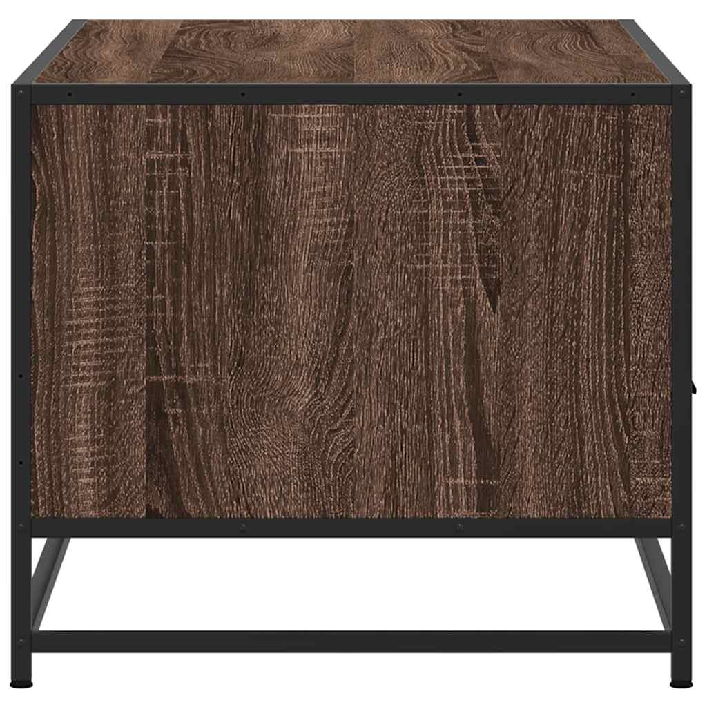 Stolić za kavu smeđa boja hrasta 100x50x45 cm od drva i metala