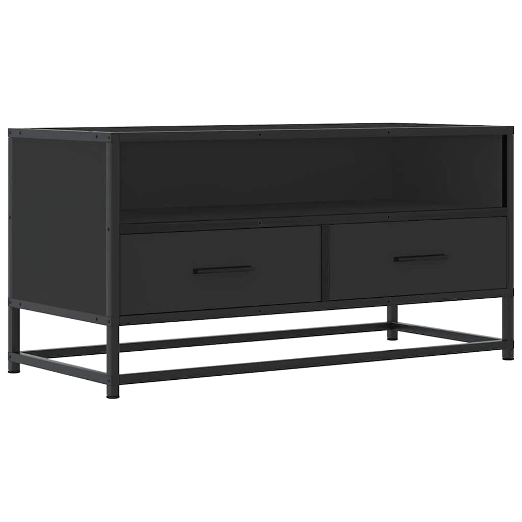 TV ormarić crni 80x34,5x40 cm konstruirano drvo i metal