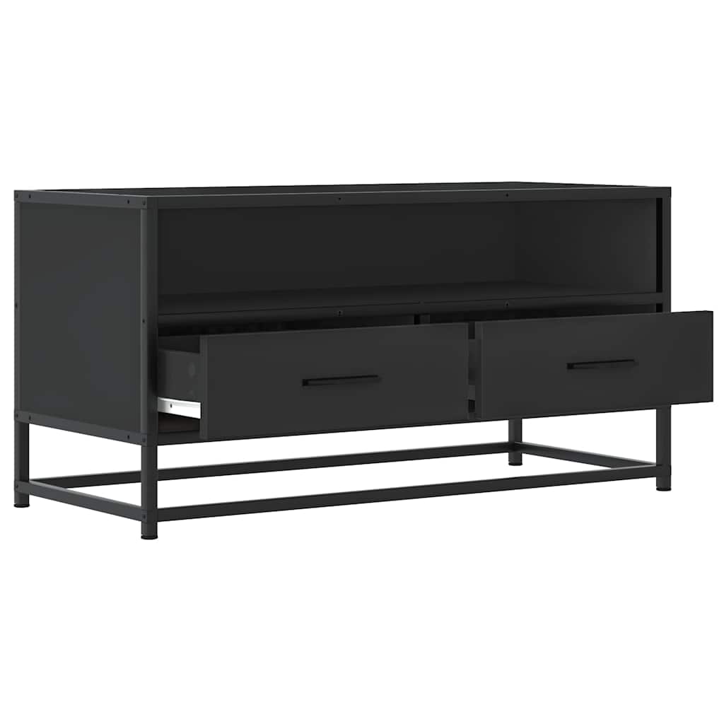 TV ormarić crni 80x34,5x40 cm konstruirano drvo i metal