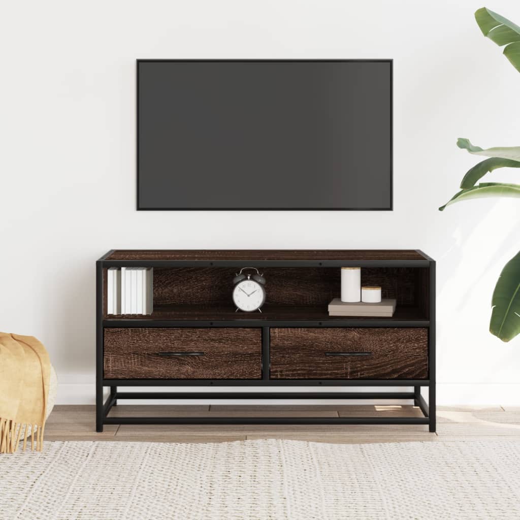 TV ormarić boja smeđeg hrasta 80x34,5x40 cm konstruirano