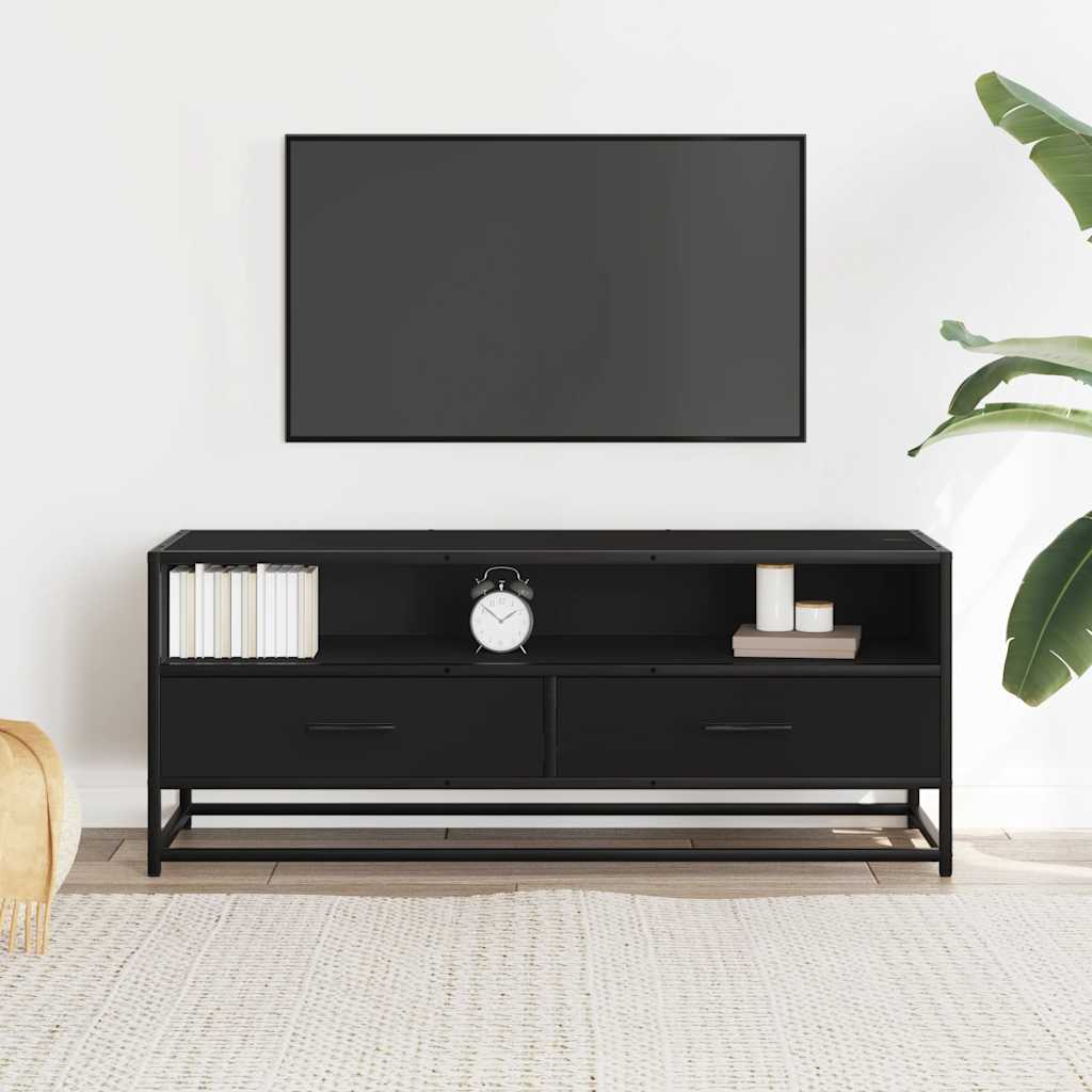 TV ormarić crni 100x34,5x40 cm Konstruirano drvo i metal