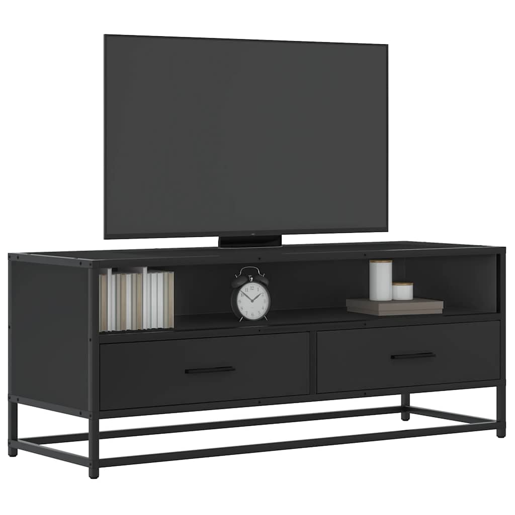 TV ormarić crni 100x34,5x40 cm Konstruirano drvo i metal