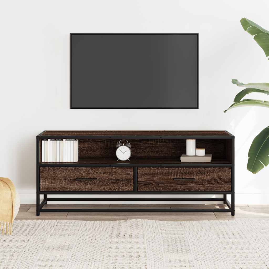 TV ormarić boja smeđeg hrasta 100x34,5x40 cm konstruirano