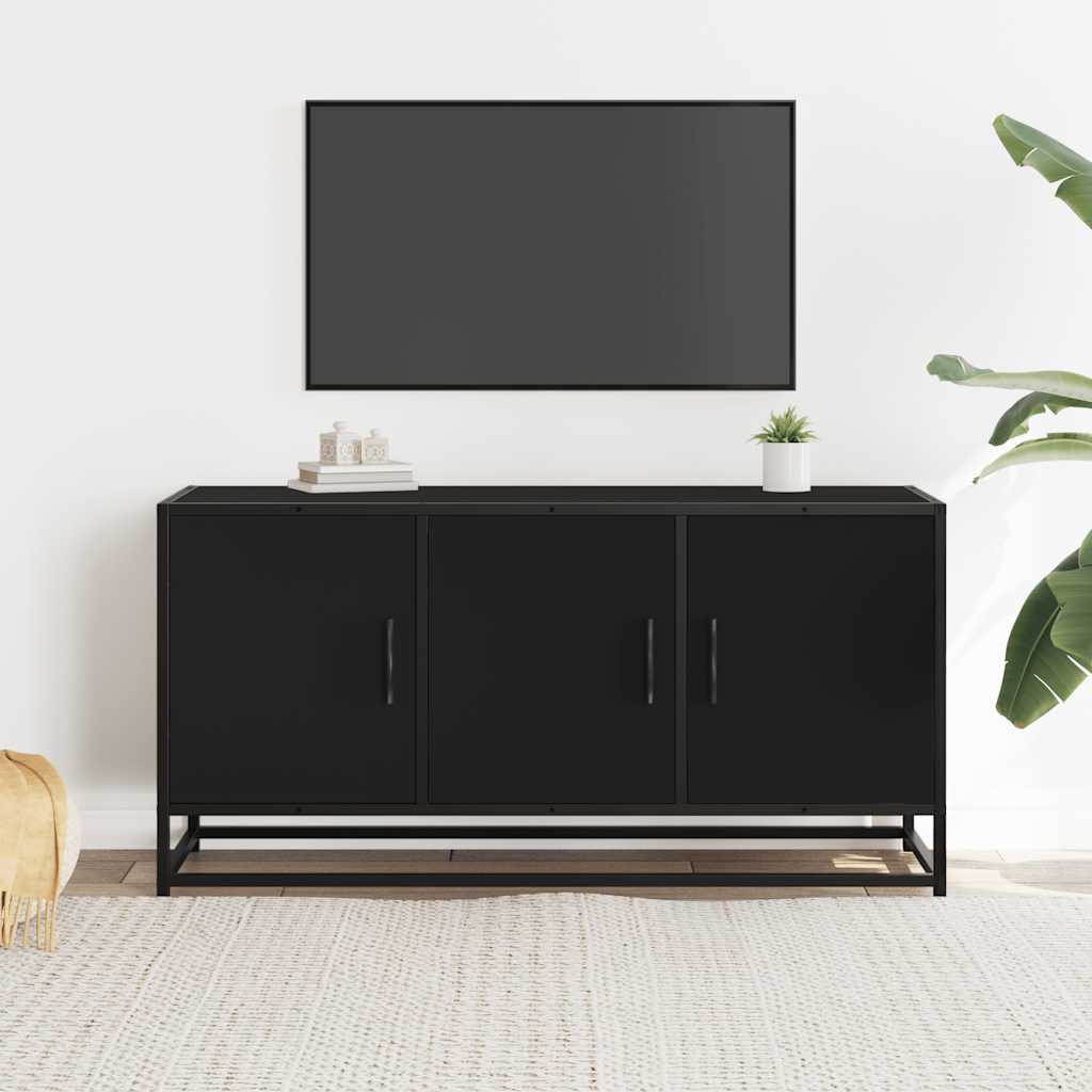 TV ormarić crni 100x35x50 cm Konstruirano drvo i metal