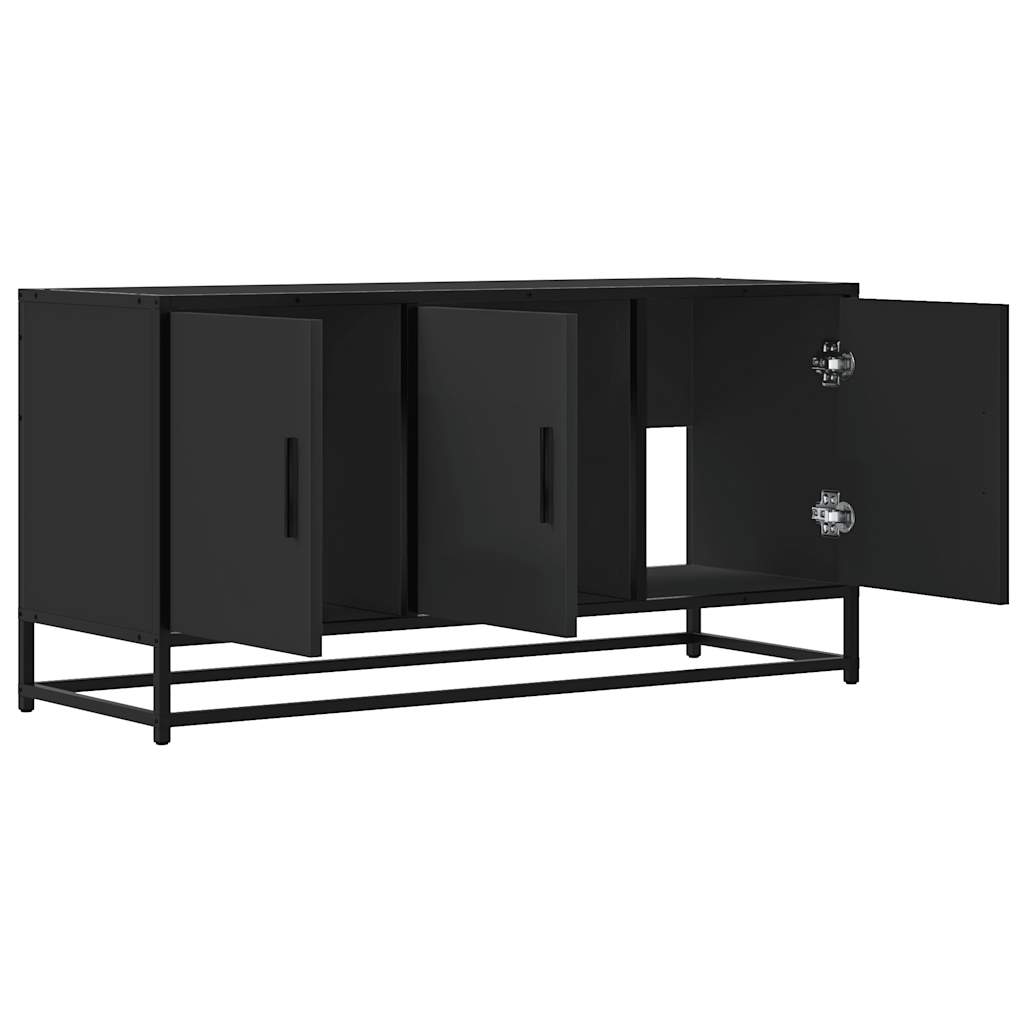 TV ormarić crni 100x35x50 cm Konstruirano drvo i metal