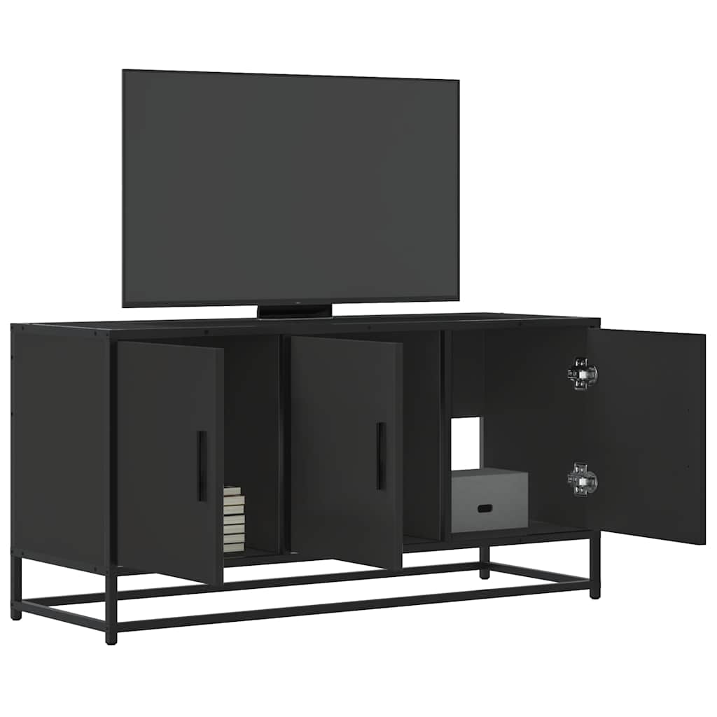 TV ormarić crni 100x35x50 cm Konstruirano drvo i metal