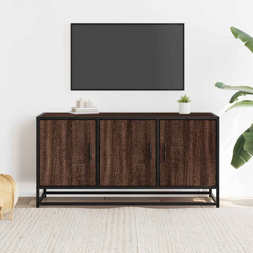 TV ormarić smeđi hrast 100x35x50 cm Konstruirano drvo i metal