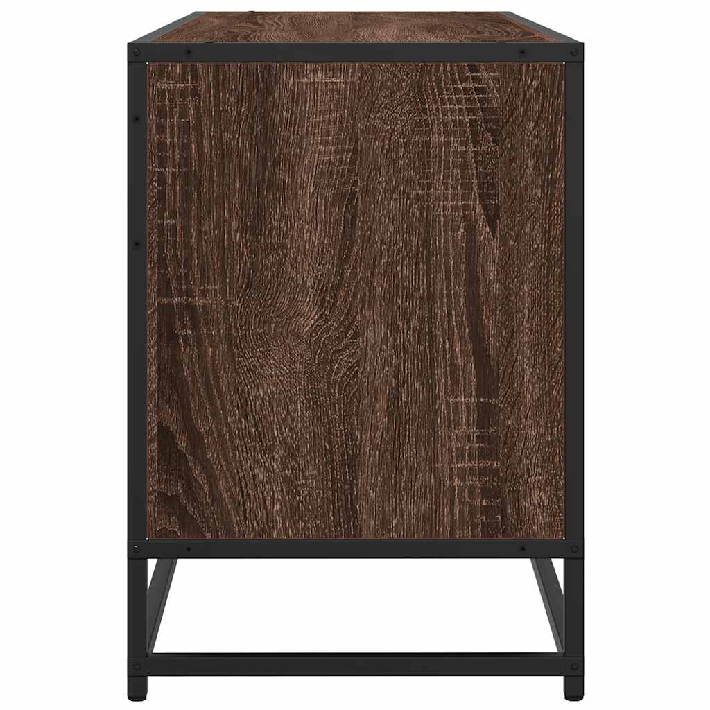 TV ormarić smeđi hrast 100x35x50 cm Konstruirano drvo i metal