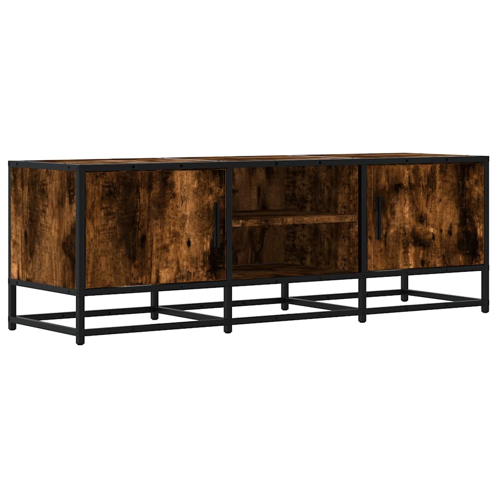 TV ormarić dimljeni hrast 120x35x41cm konstruirano drvo i metal