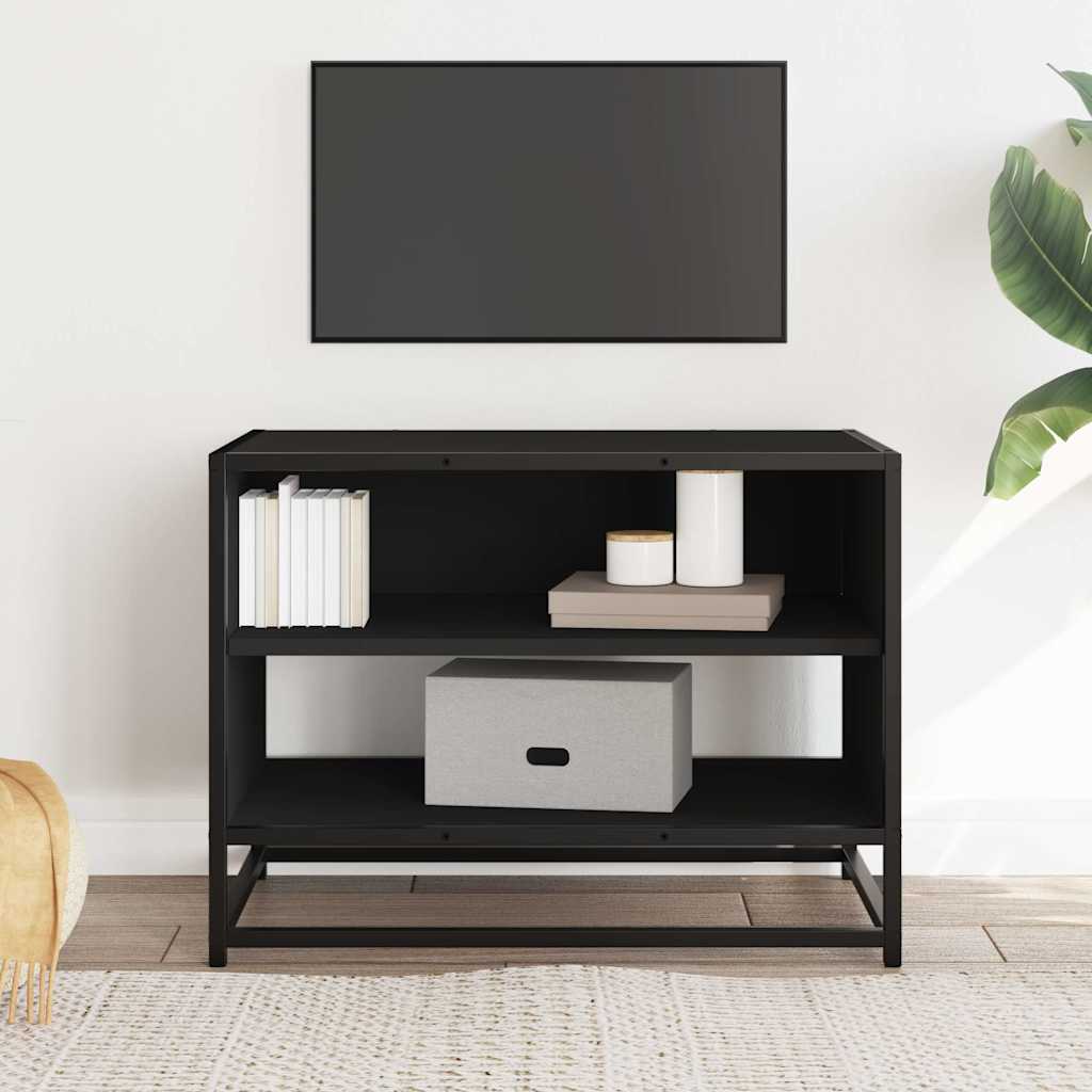TV ormarić crni 61x40x46 cm Konstruirano drvo i metal