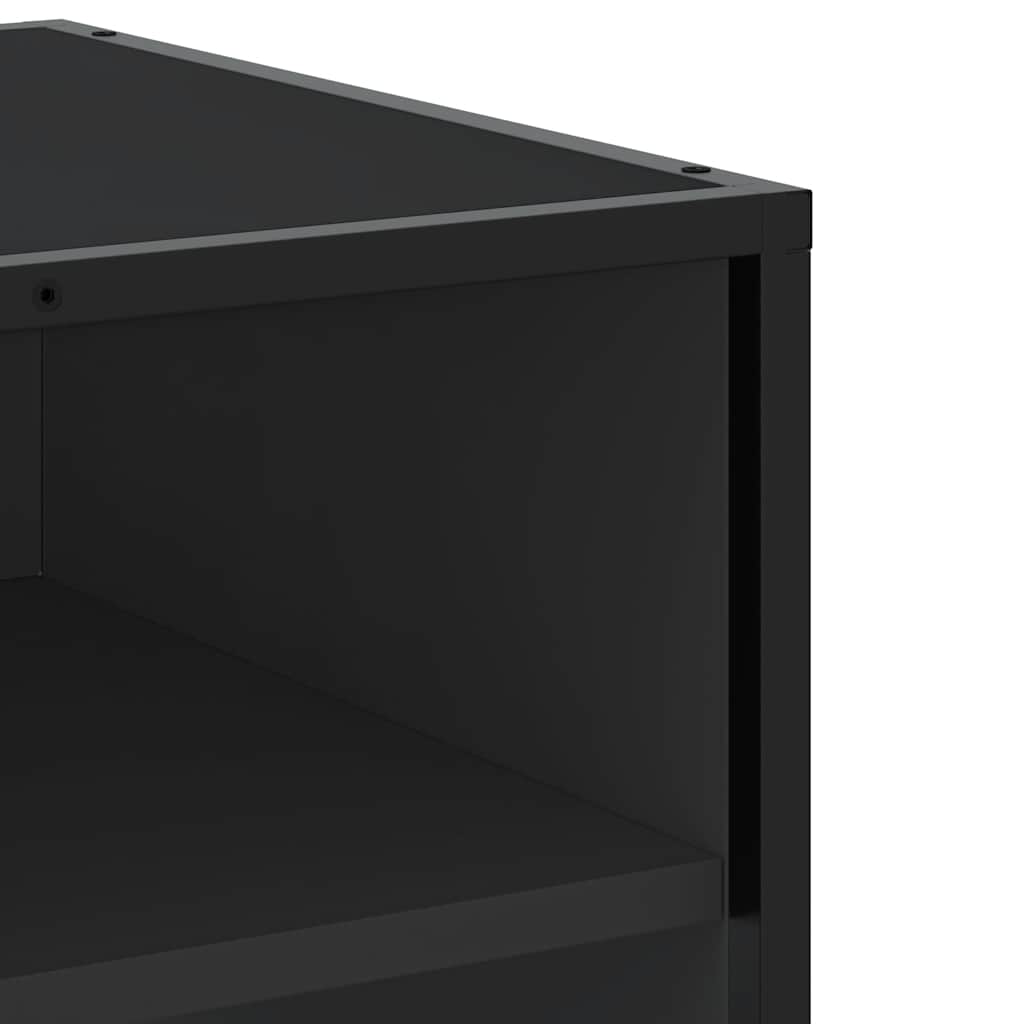 TV ormarić crni 61x40x46 cm Konstruirano drvo i metal