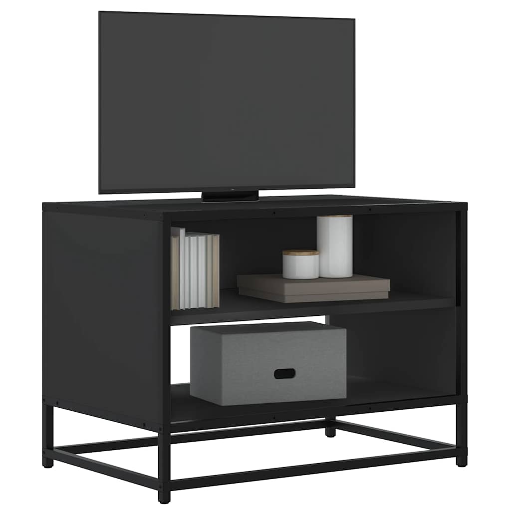 TV ormarić crni 61x40x46 cm Konstruirano drvo i metal