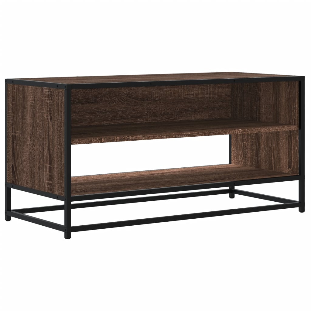 TV ormarić boja hrasta 91x40x46 cm konstruirano drvo i metal