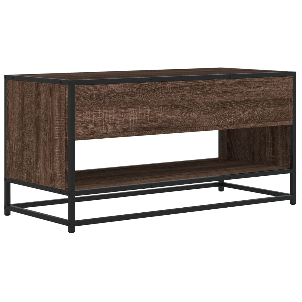 TV ormarić boja hrasta 91x40x46 cm konstruirano drvo i metal