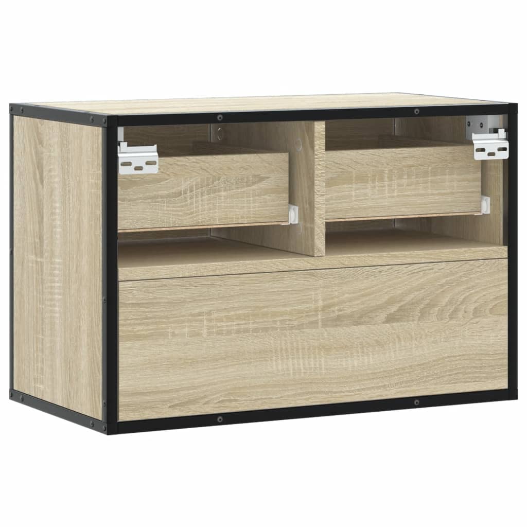 TV ormarić boja hrasta 60x31x39,5 cm konstruirano drvo i metal