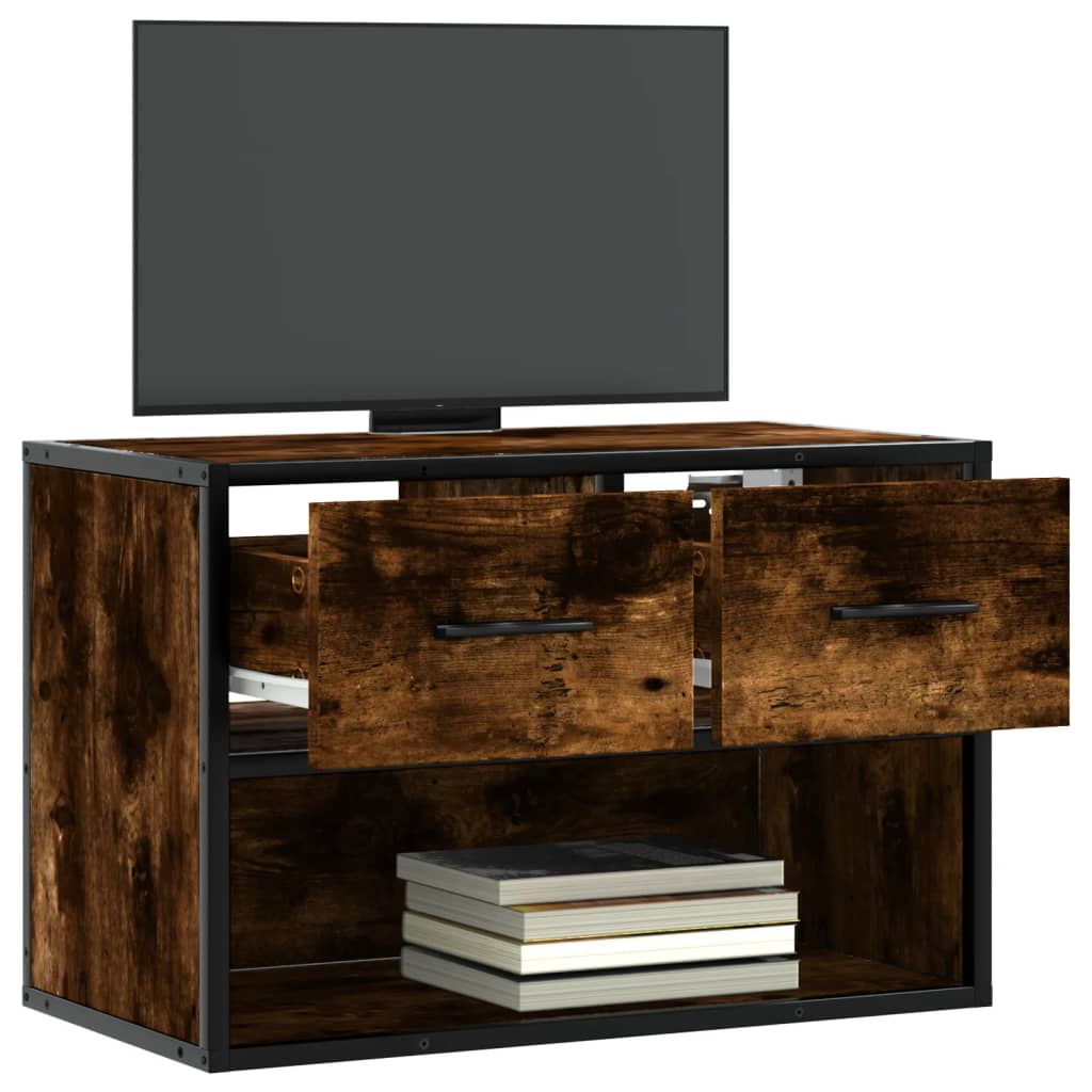 TV ormarić boja dimljenog hrasta 60x31x39,5 cm drveni i metal