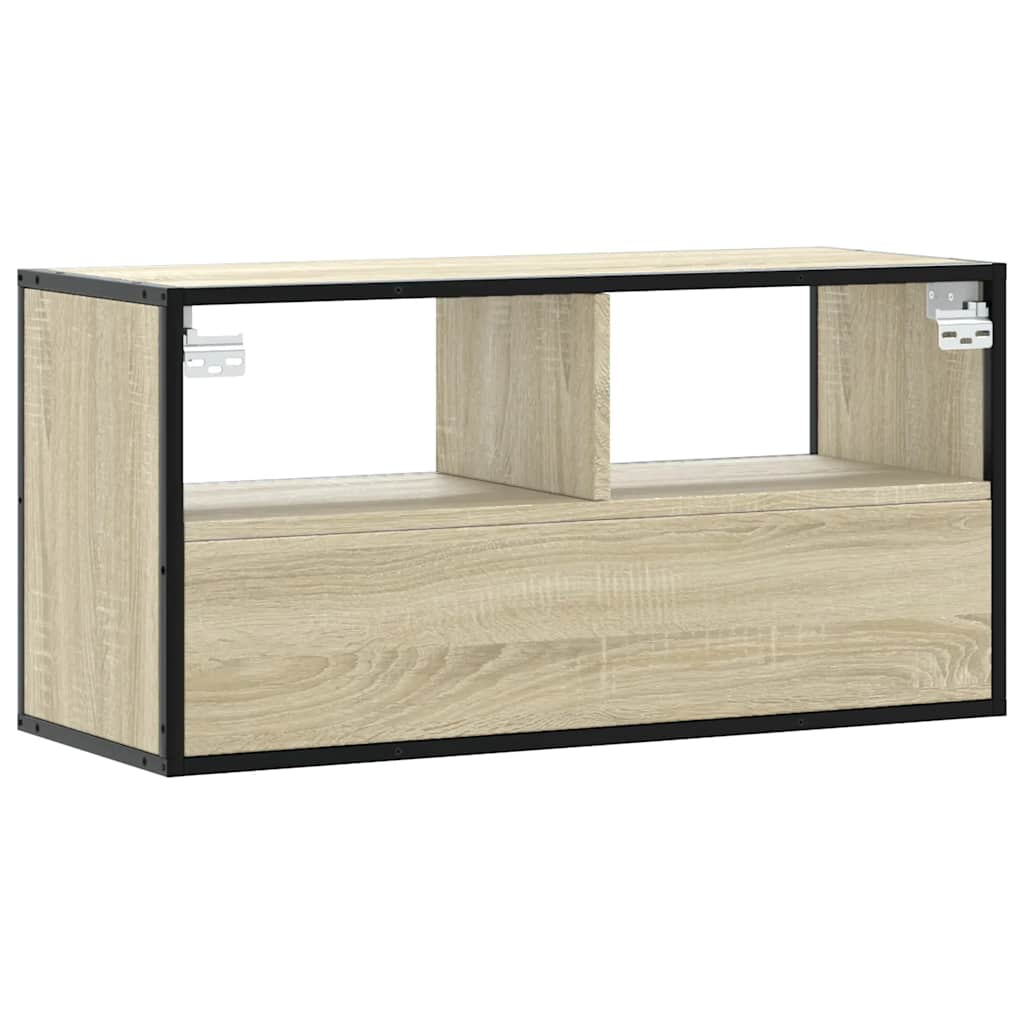 TV ormarić Sonoma hrast 80x31x39,5 cm Konstruirano drvo i metal