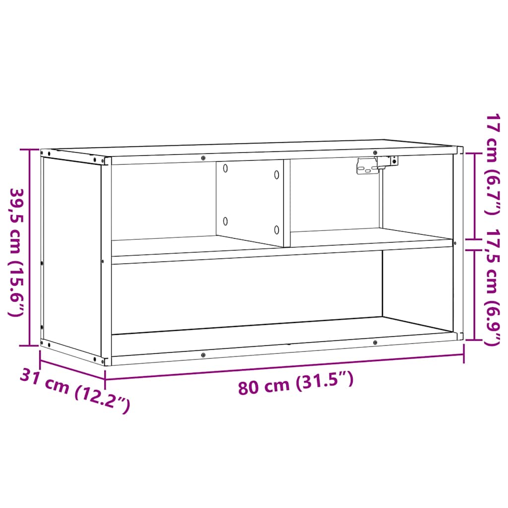 TV ormarić Sonoma hrast 80x31x39,5 cm Konstruirano drvo i metal
