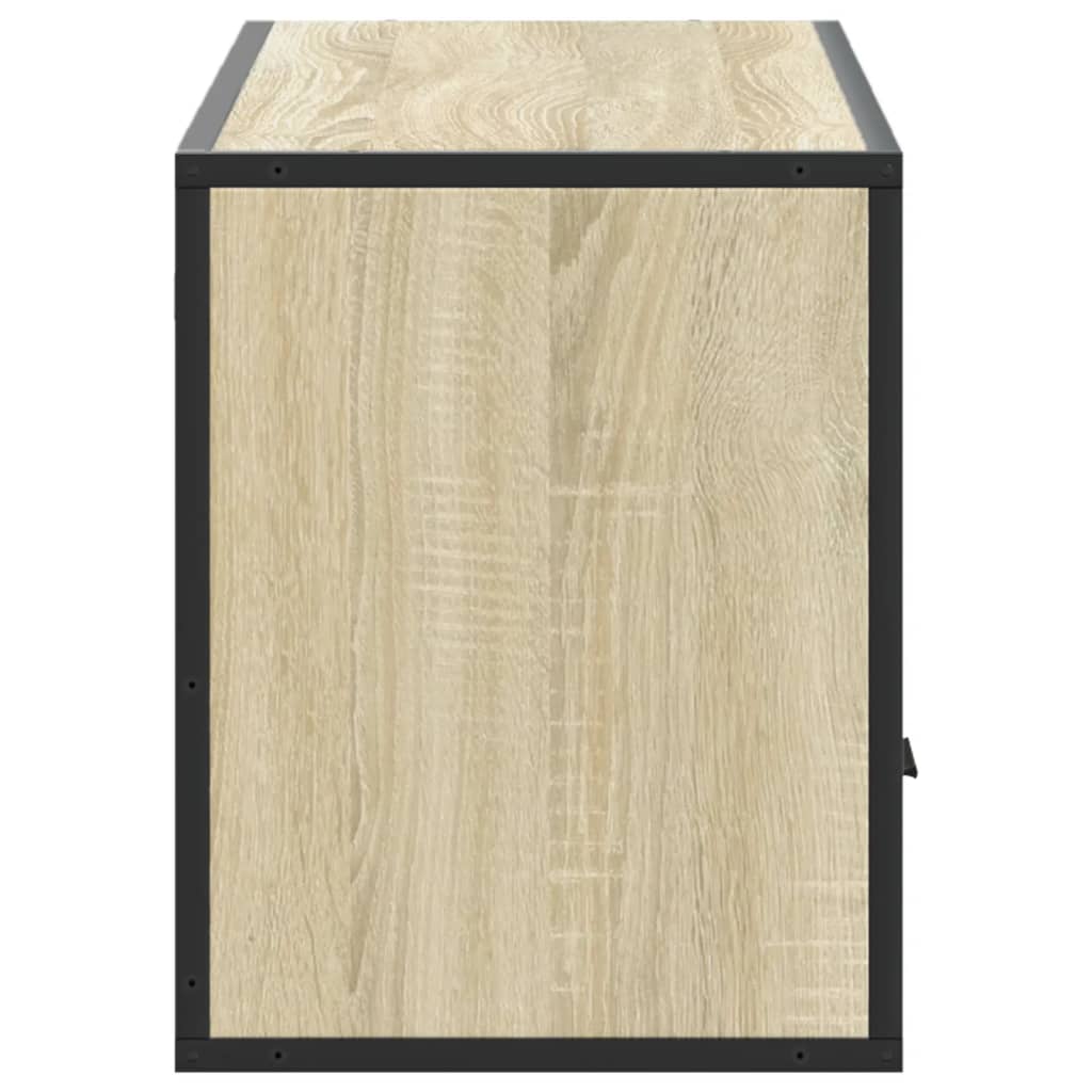 TV ormarić boja hrasta 100x31x39,5 cm konstruirano drvo i metal Smeđa