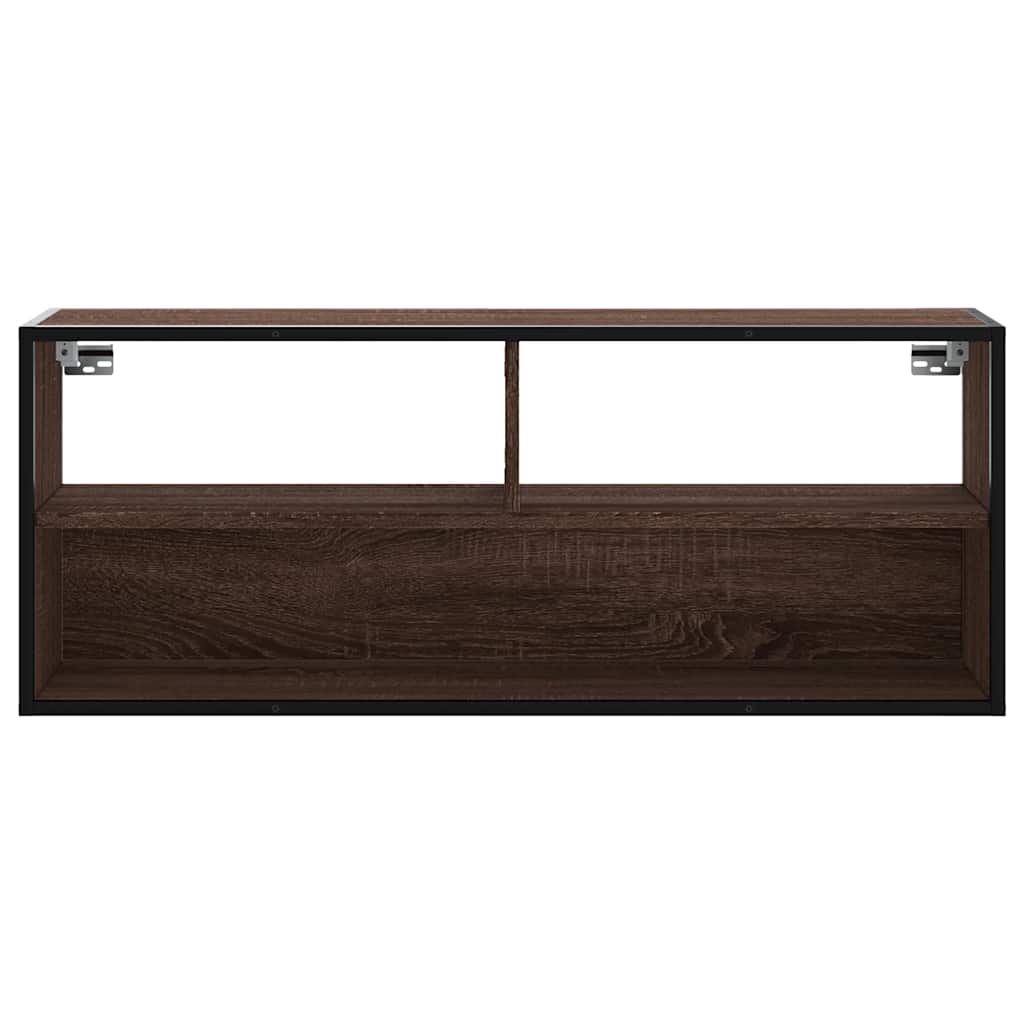 TV ormarić boja hrasta 100x31x39,5 cm konstruirano drvo i metal