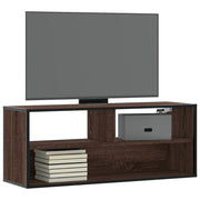 TV ormarić boja hrasta 100x31x39,5 cm konstruirano drvo i metal