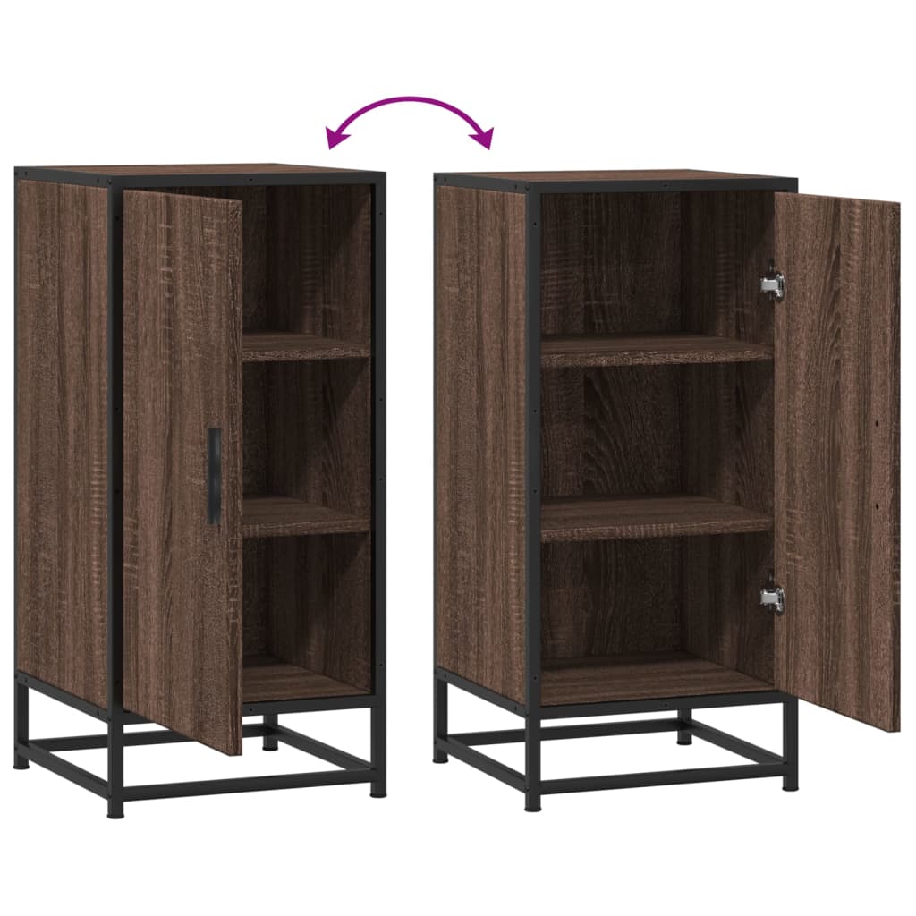 Komoda boja hrasta 35,5x35x76 cm konstruirano drvo i metal